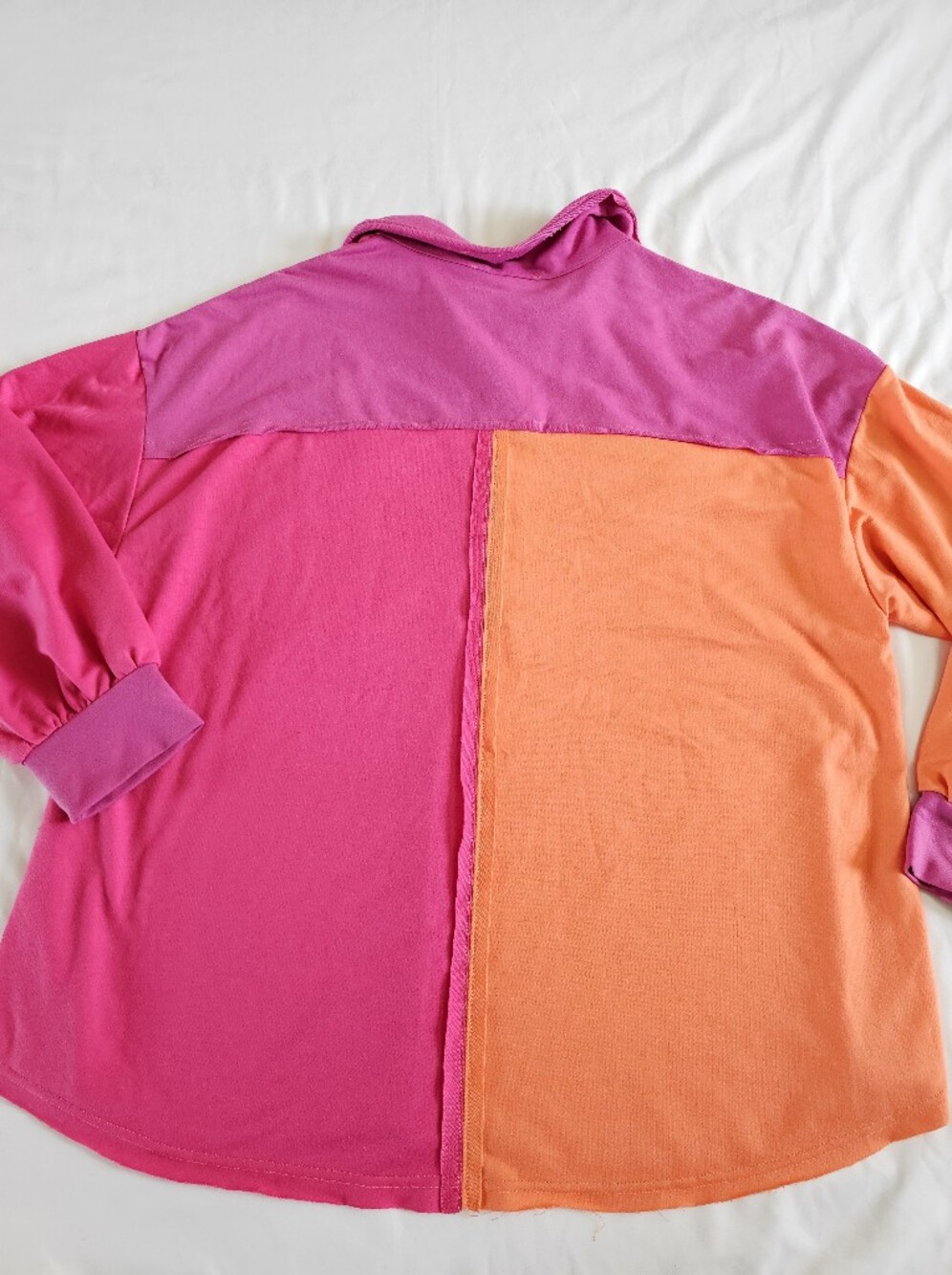 Haptics by Holly Harper Colorblock Long Sleeve Top Colorful Statement Oversized - Picture 11 of 12